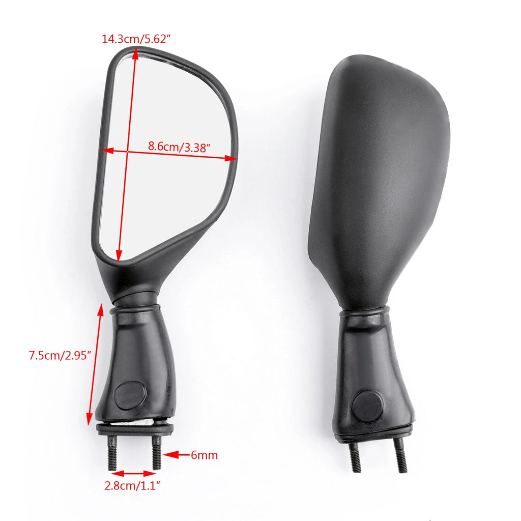 Mirrors for Kawasaki ZX6R ZX9R (1998–2003) Black