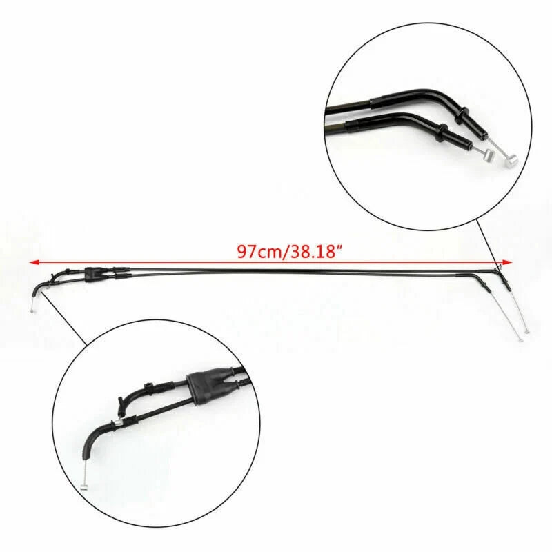 Throttle Cable for Kawasaki Ninja ZX6R ZX600P (2007–2008) Black