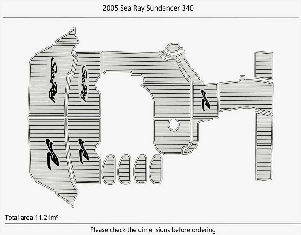EVA Foam Pads for Sea Ray Sundancer 340 (2005) Swim Platform Cockpit Floor Mat