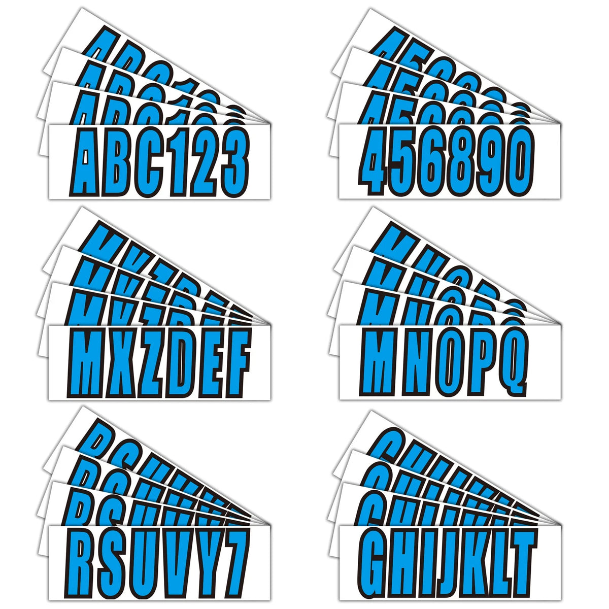 3" Boat Registration Numbers and Letters Sticker A-Z Letters & 0-9 Numbers Custo