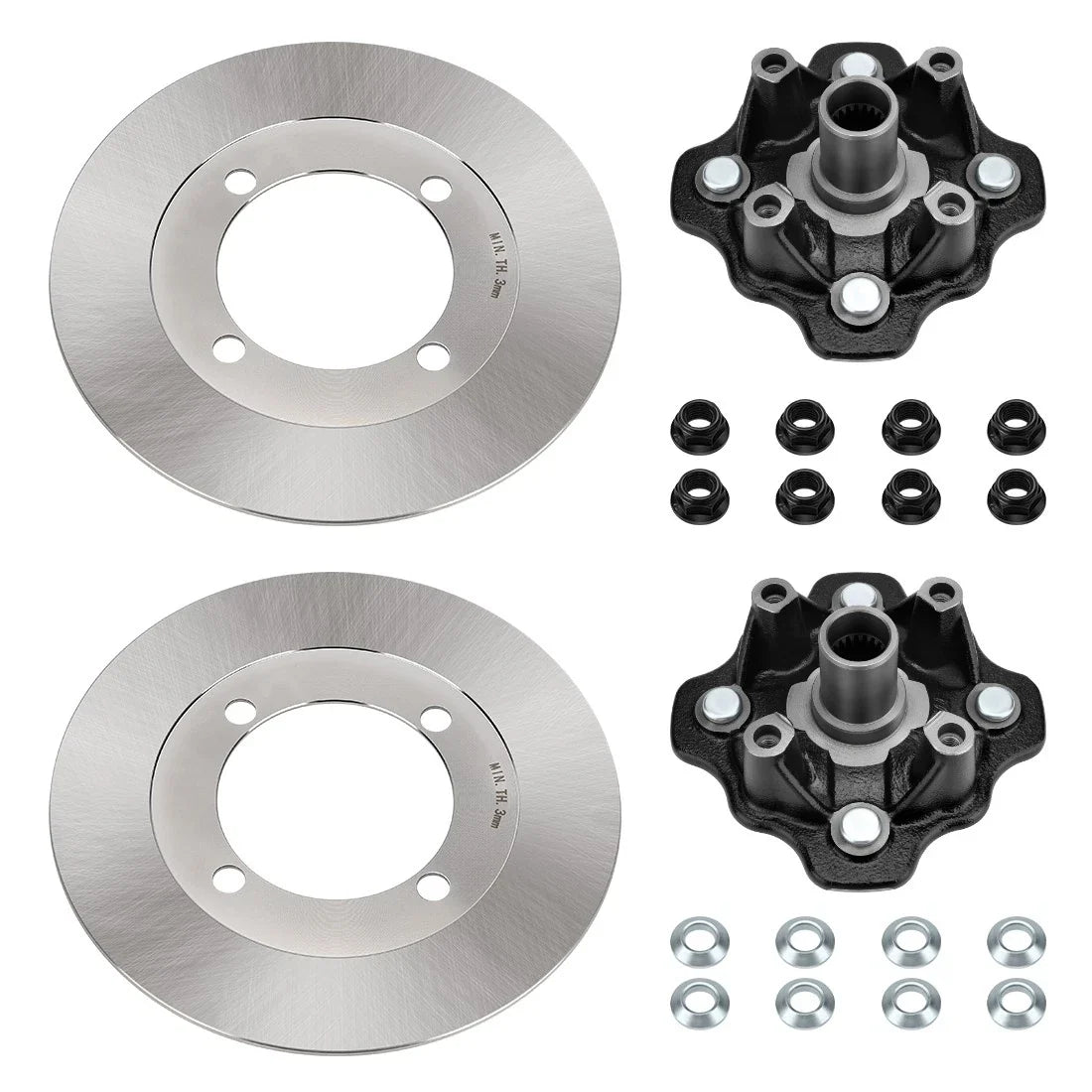 2X Front Wheel Hubs & Disc Rotors for Suzuki Eiger 400 (2002–2007)