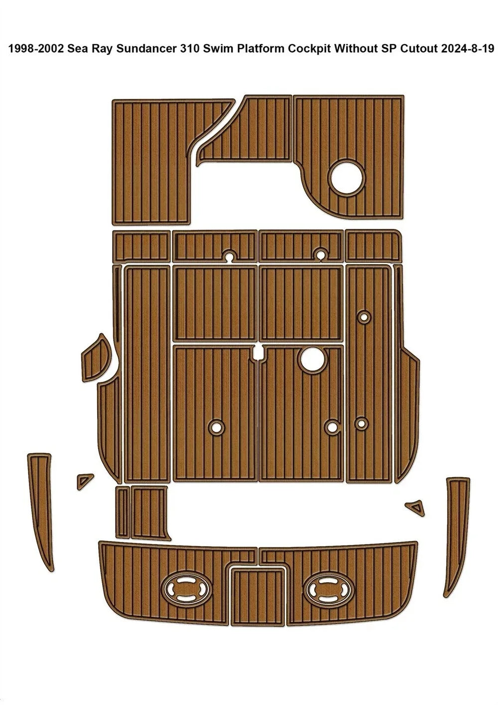 EVA Pads for Sea Ray 310 Sundancer (2003) Cockpit Swim Platform Teak Deck