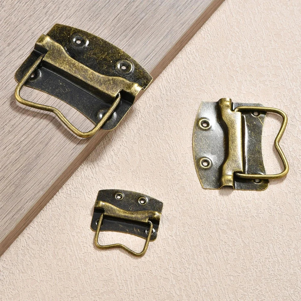 Set of 4 Vintage Metal Door Pull Handles for Suitcase Toolbox Drawer