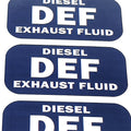 DEF Diesel Exhaust Fluid Sticker Decal for Various Vehicles (1x2 inch, Set of 24)