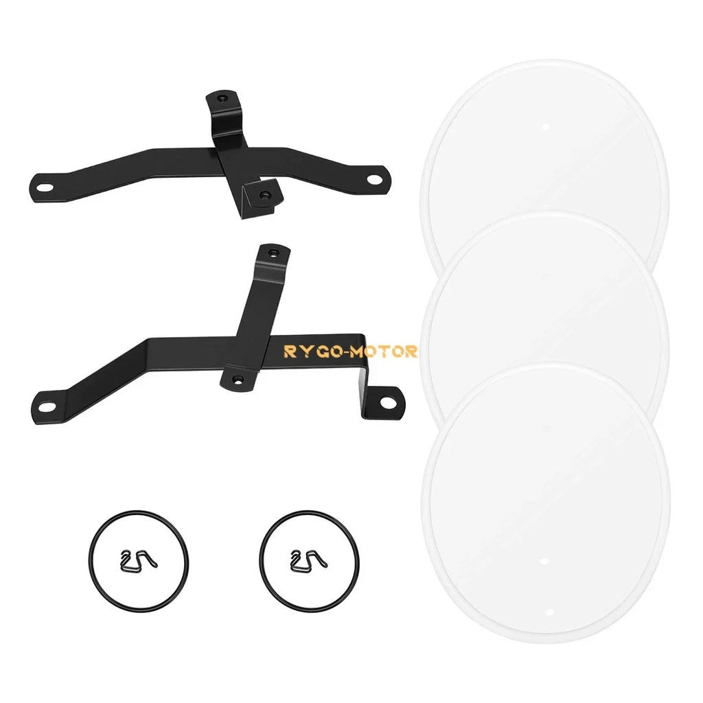 White Number Plate Kit for Honda Z50 Z50R (1979–1987) - Brackets & 3 Plates