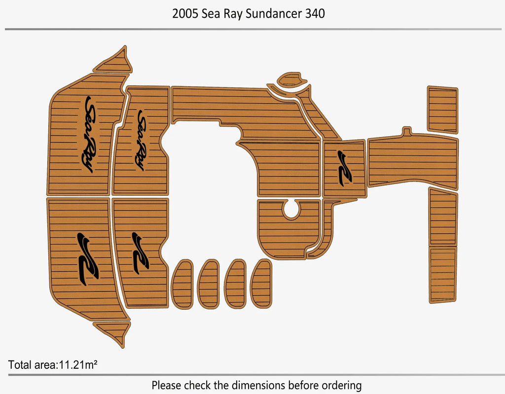 EVA Foam Pads for Sea Ray Sundancer 340 (2005) Swim Platform Cockpit Floor Mat