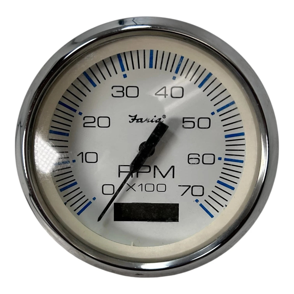 Faria TCH050B, White 4'' Marine Tachometer Gauge 7K RPM (cosmetic Wear on Lens )