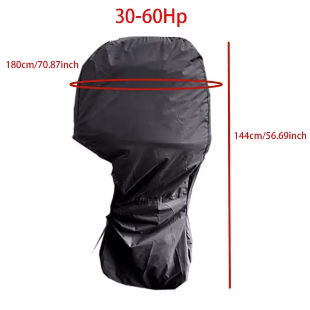 Outboard Engine Cover for 30-60 HP Marine Motor (Waterproof, Black)