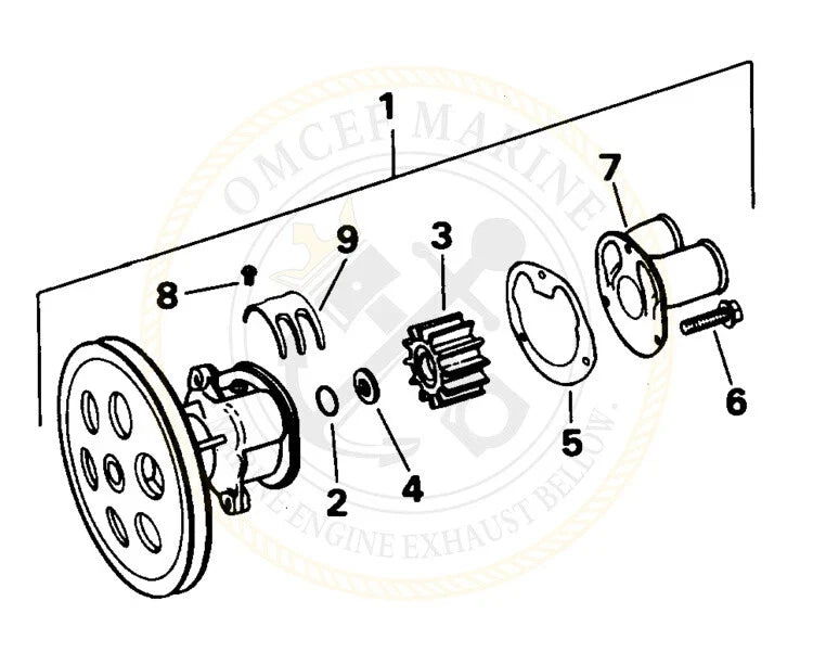 Pump Repair Kit for Johnson OMC (F5B-905, 10-13159, 3858847, 38577944)