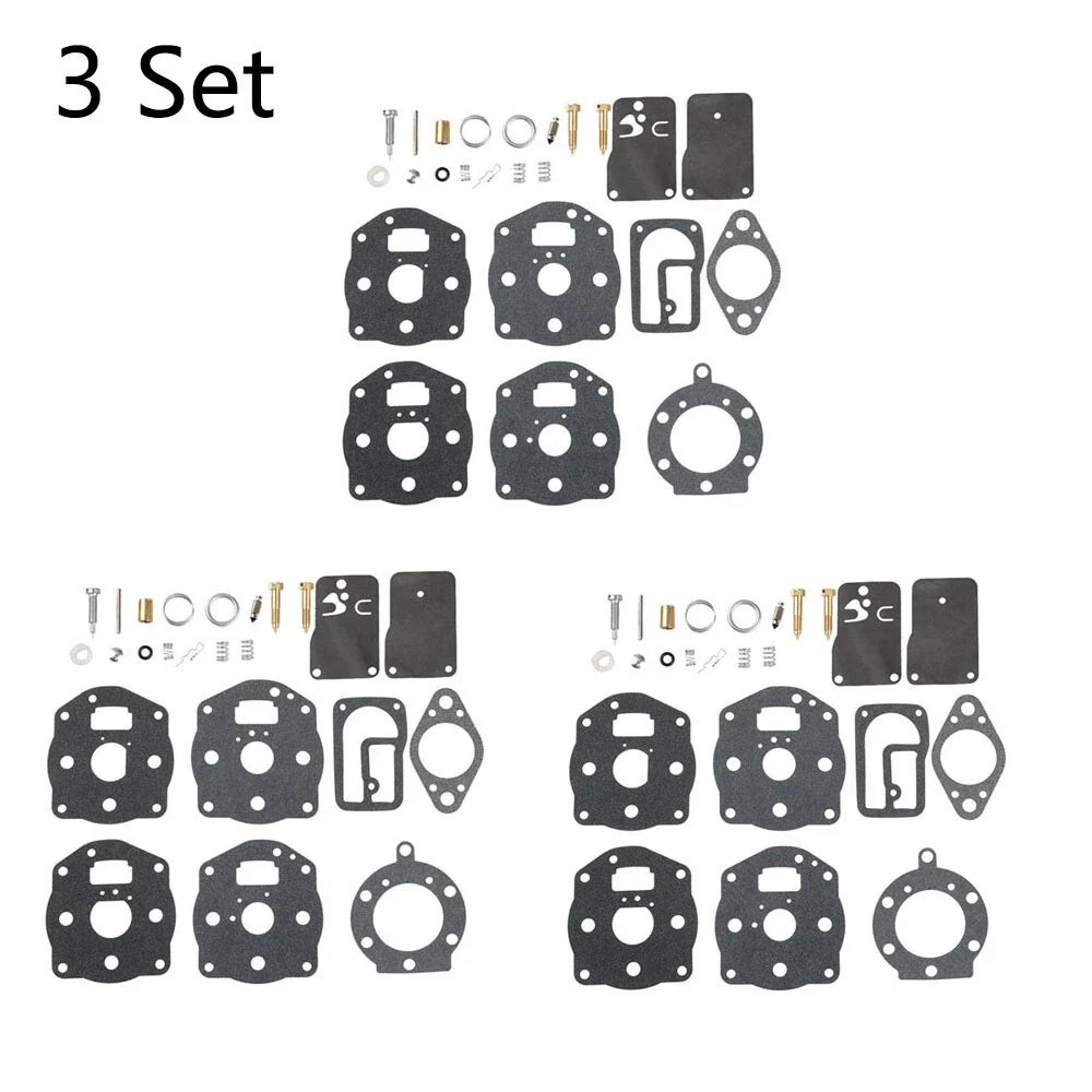 Set of 3 Carburetor Rebuild Kits for B&S 694056 491539 394502 402447 402451