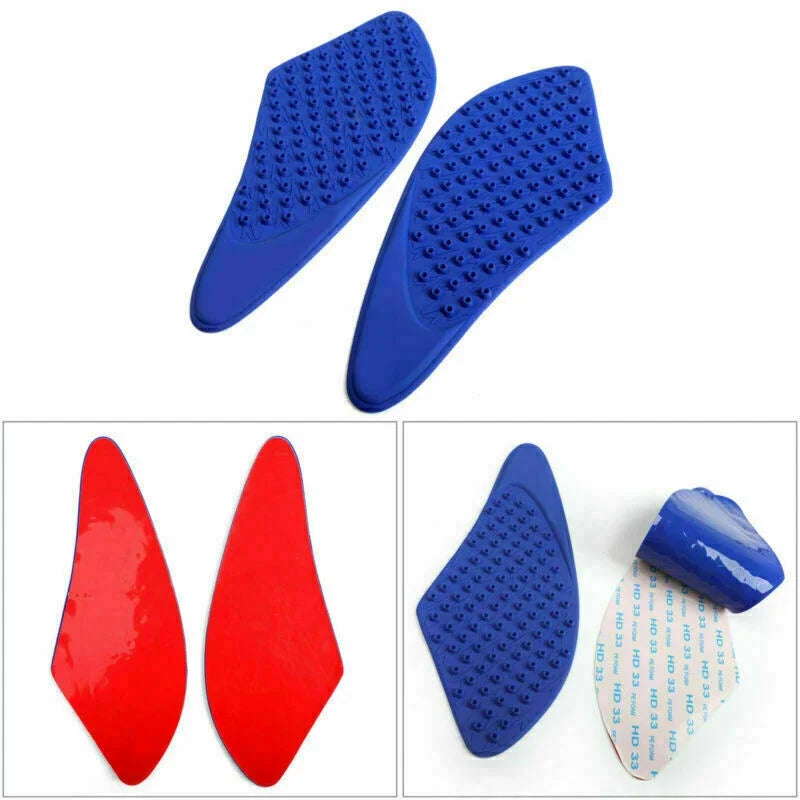 Blue Tank Traction Gas Pad Knee Fuel Side Grips for Kawasaki ZX-6R (2007–2008)