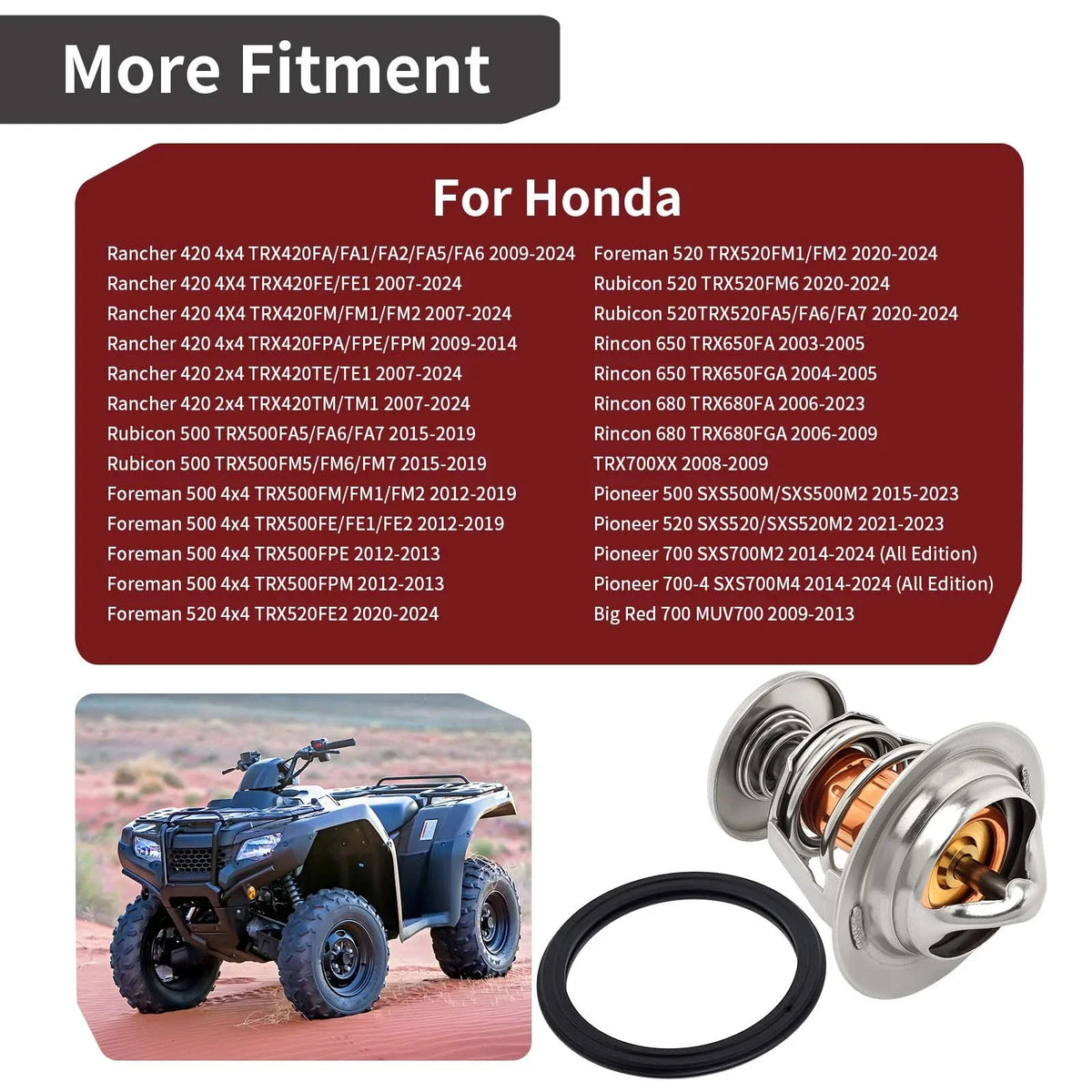 Thermostat O-Ring 19300-HN8-305 19300-HN8-003 for Honda TRX700XX Rincon 650 680 (2006–2014)