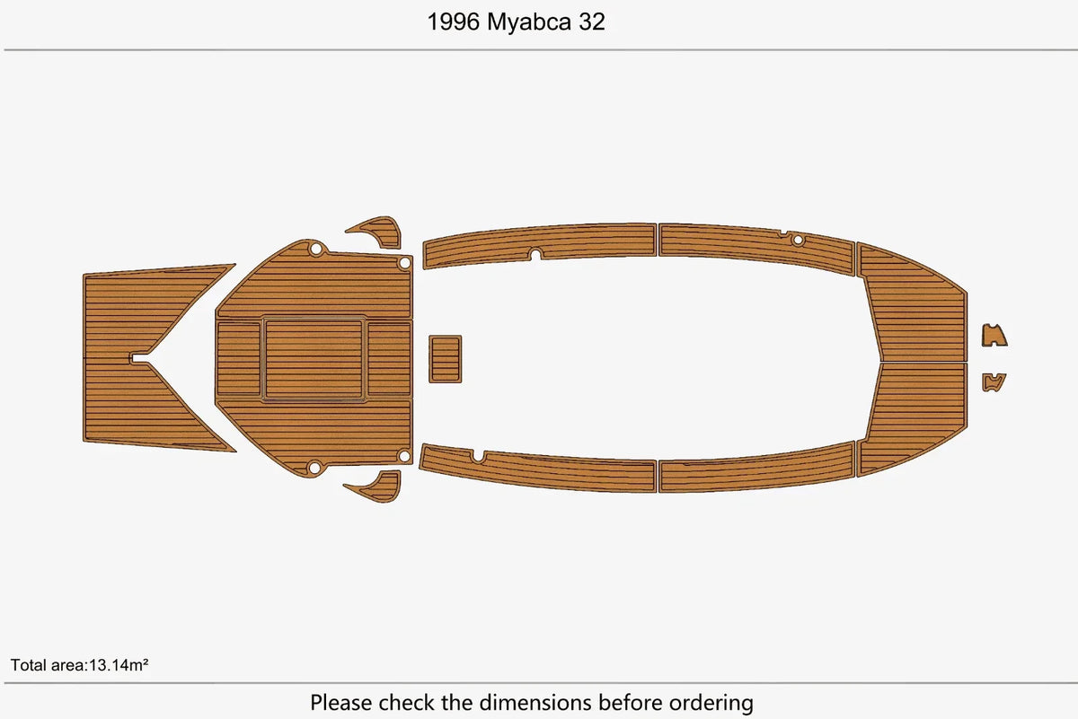 EVA Foam Teak Deck Flooring Mat for Myabca 32 Swim Platform (1996)