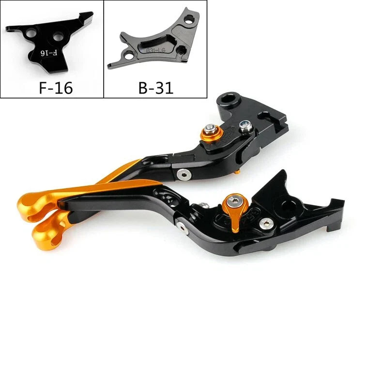 Adjustable Folding Brake Clutch Lever for Yamaha R1 R6S (2004–2008) Gold T9