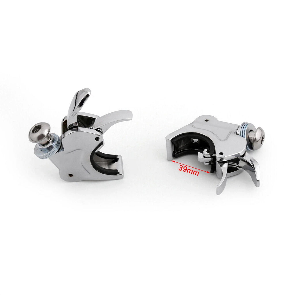 Chrome 39mm Windshield Clamps for Harley Dyna FXD FXDC Sportster XL 883 (T9)