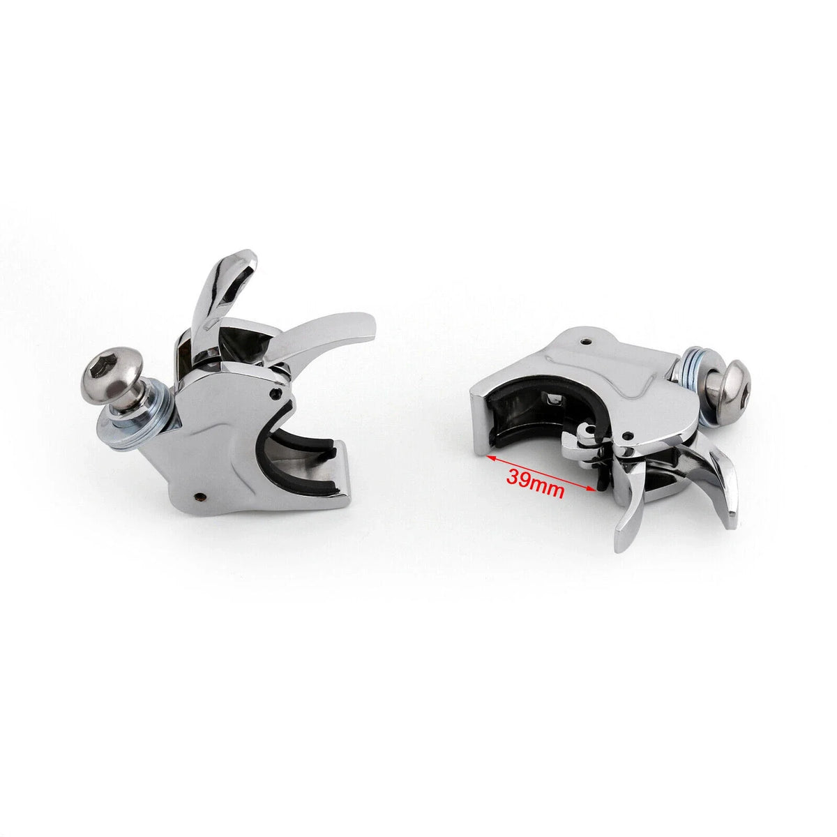 Chrome 39mm Windshield Clamps for Harley Dyna FXD FXDC Sportster XL 883 (T9)