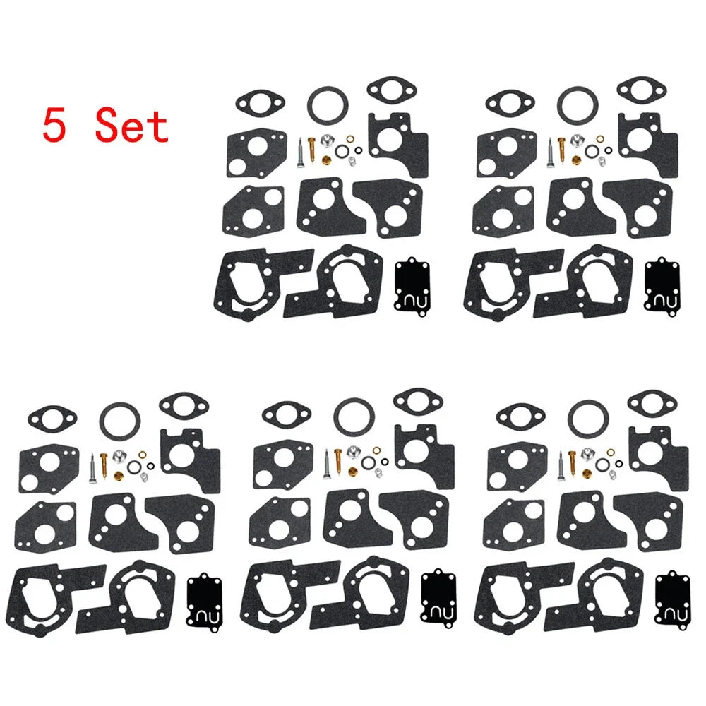 Set of 5 Carburetor Rebuild Kits for Briggs & Stratton 3HP 4HP 5HP (495606 494624)