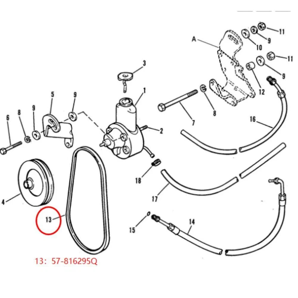 V Belt for MerCruiser Sterndrive 4.3L 5.0L 5.7L (1990–2023) 57-816295Q 18-15490