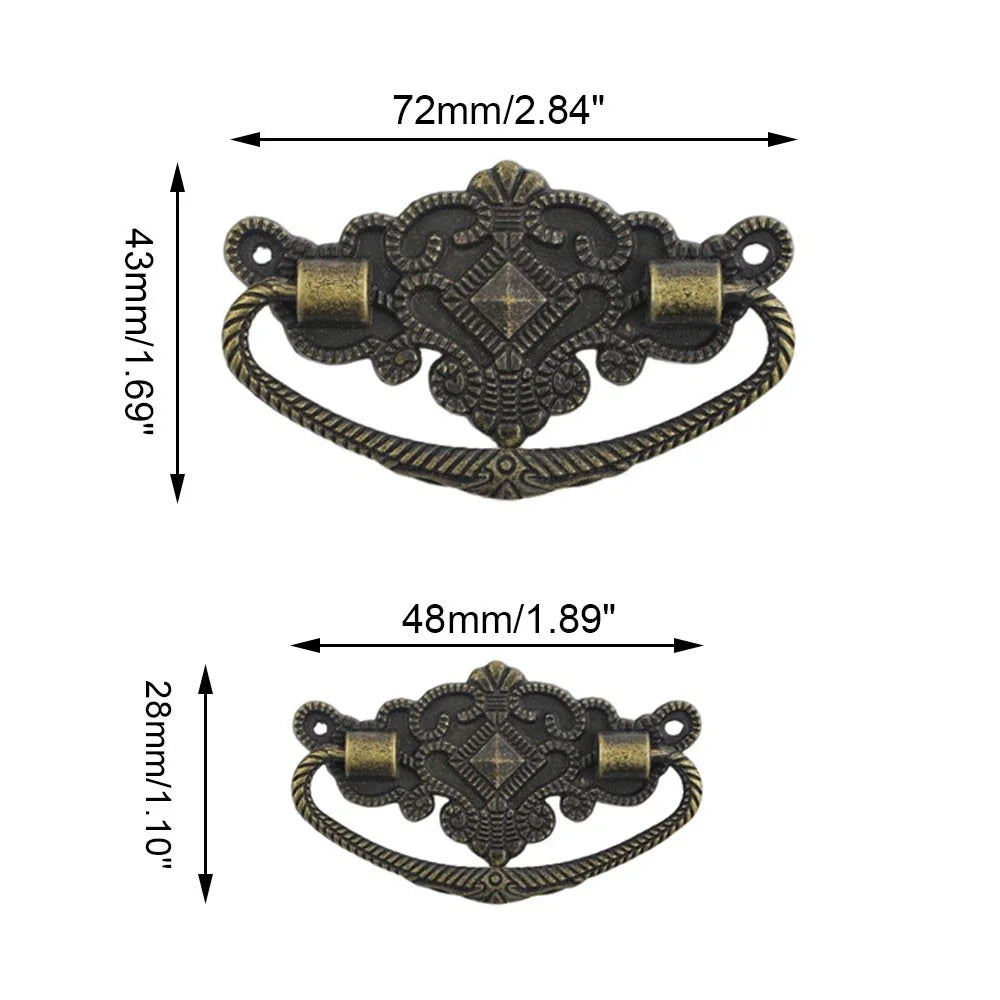 Set of 6 Antique Brass Handle Pull Ring Drawer Knobs for Furniture