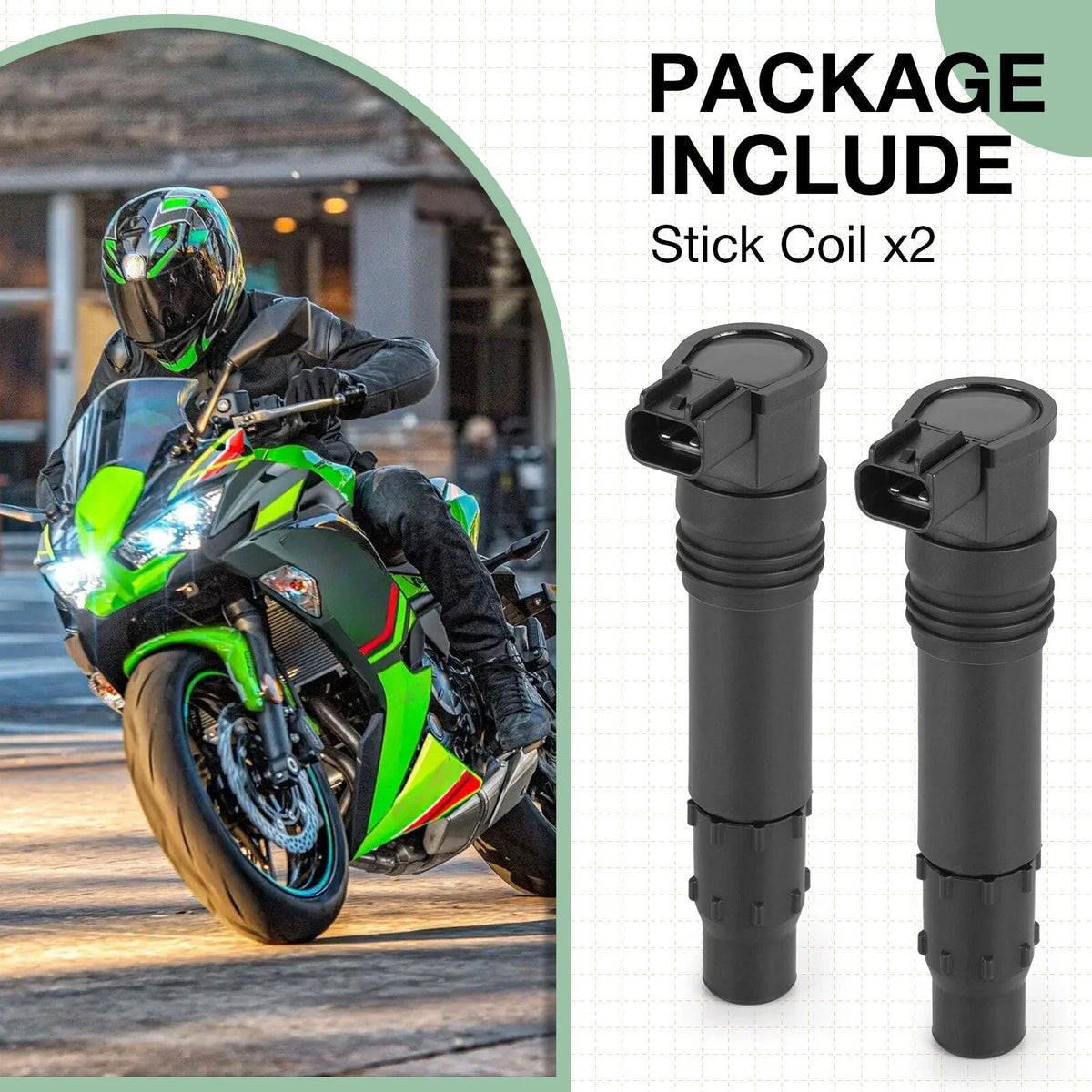2 Ignition Coils for Kawasaki Ninja 650R EX650 (2006–2011)