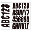 Set of 4 Boat Registration Letters & Numbers Stickers A-Z 0-9 (Black)