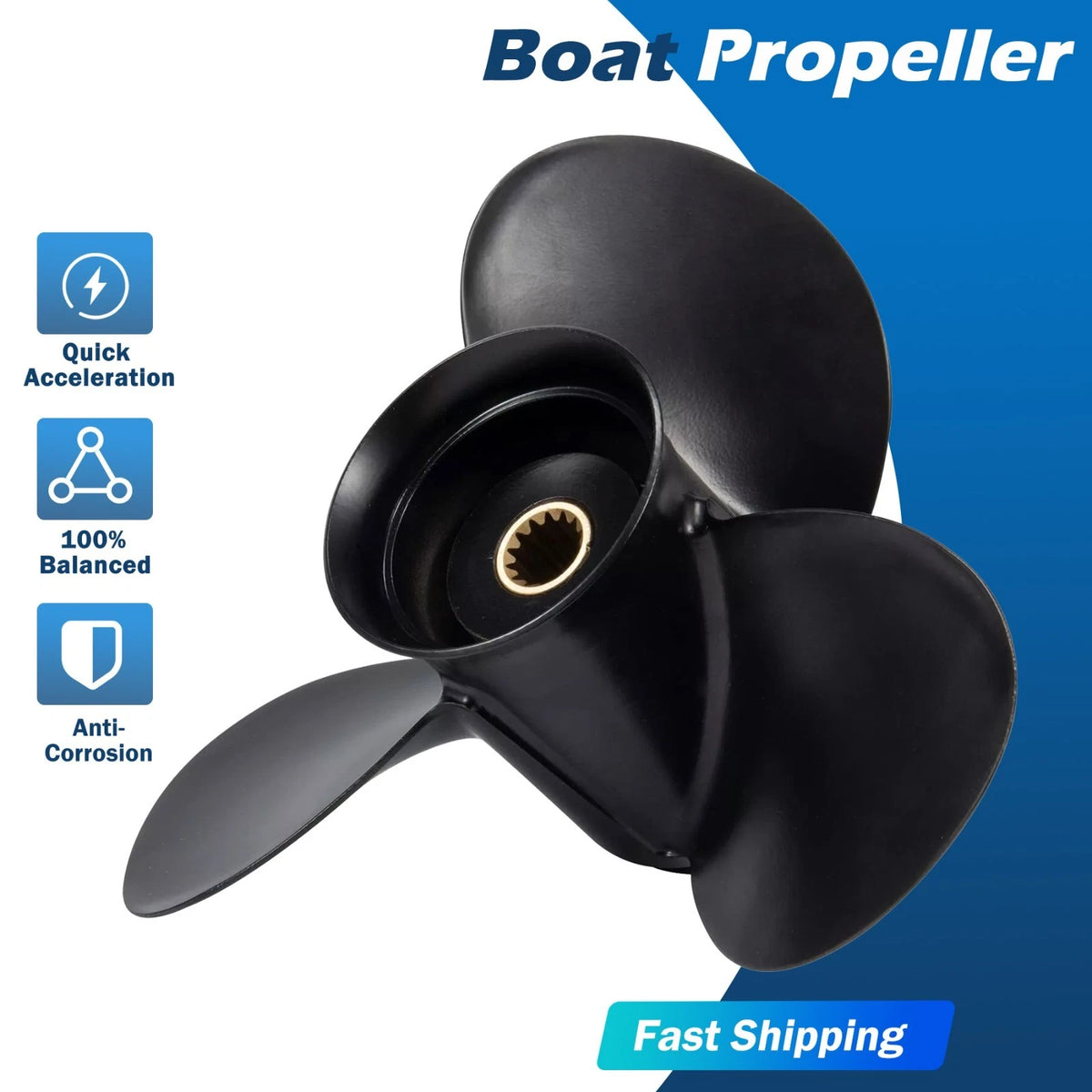 10 1/4X14 Aluminum Outboard Propeller for Evinrude Engine 15-35HP 14Tooth RH