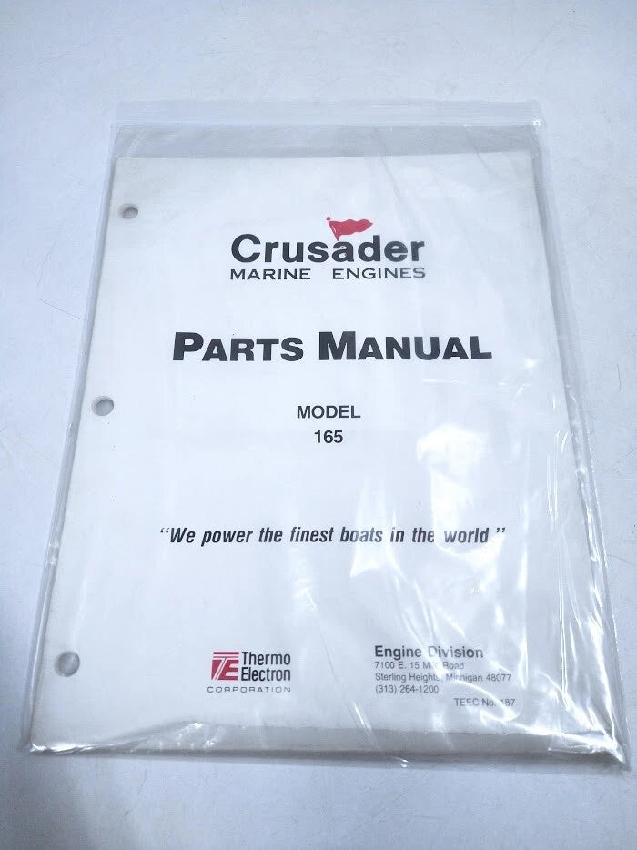 Crusader Marine Engines TEEC 187, Model 165 Parts Manual