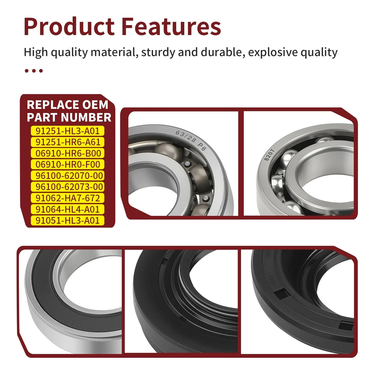 Rear Differential Bearing Seal for Honda TRX500FA Foreman Rubicon (2015–2019)