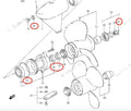 Lower Unit Oil Seal & O-ring Set for Suzuki DT9.9 (2-Stroke) (09289-17L02, 09280-57L01)