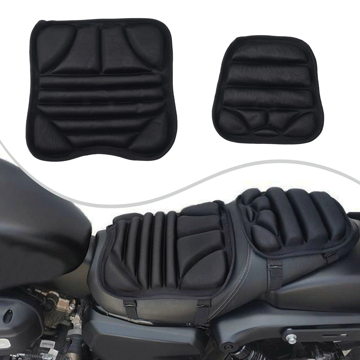 Breathable Cover Motorcycle for Seat Cushion Set with Anti Skid Design for 2 Pcs