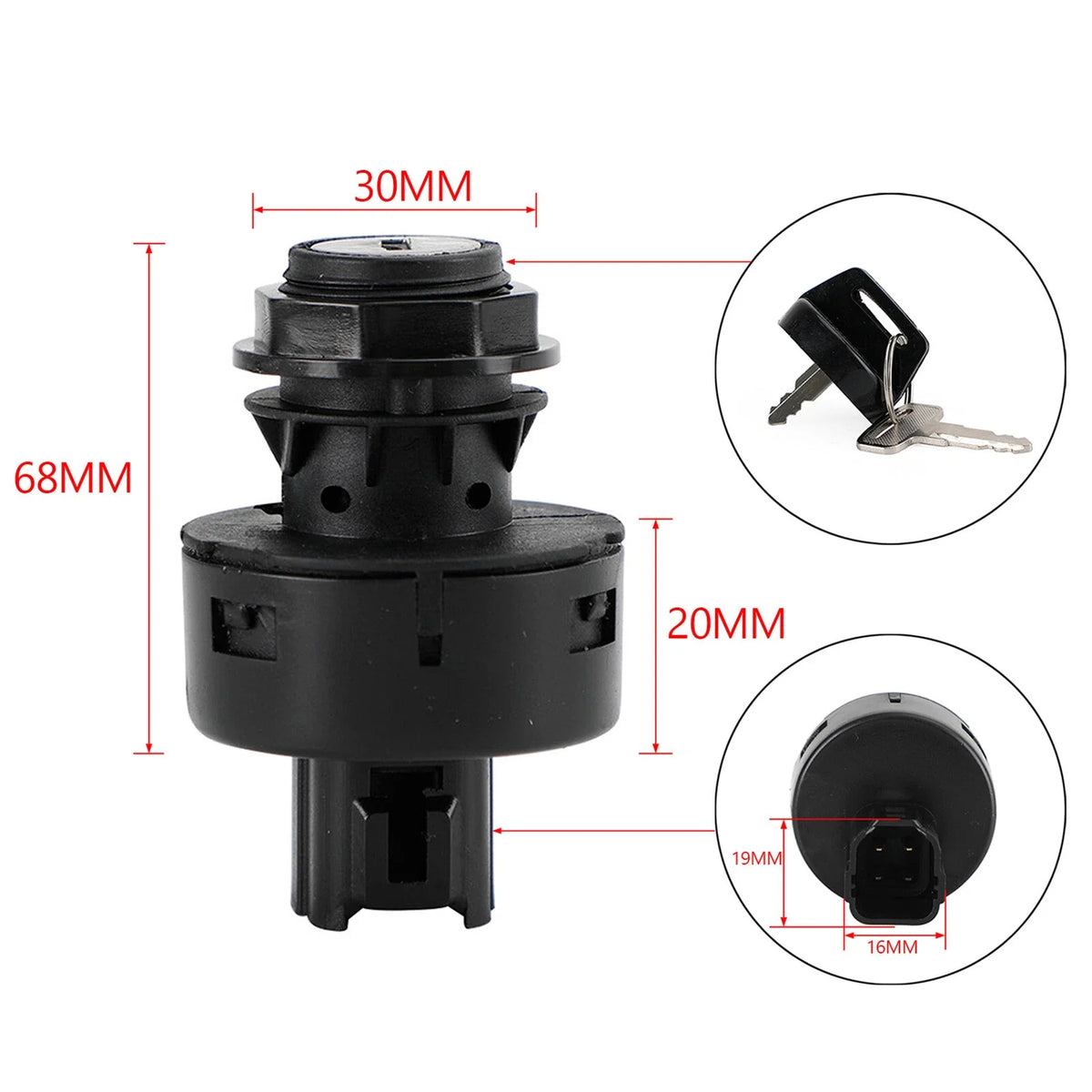 Ignition Key Switch for Yamaha Rhino YXR450 660 700 Viking VI Wolverine YXZ1000R