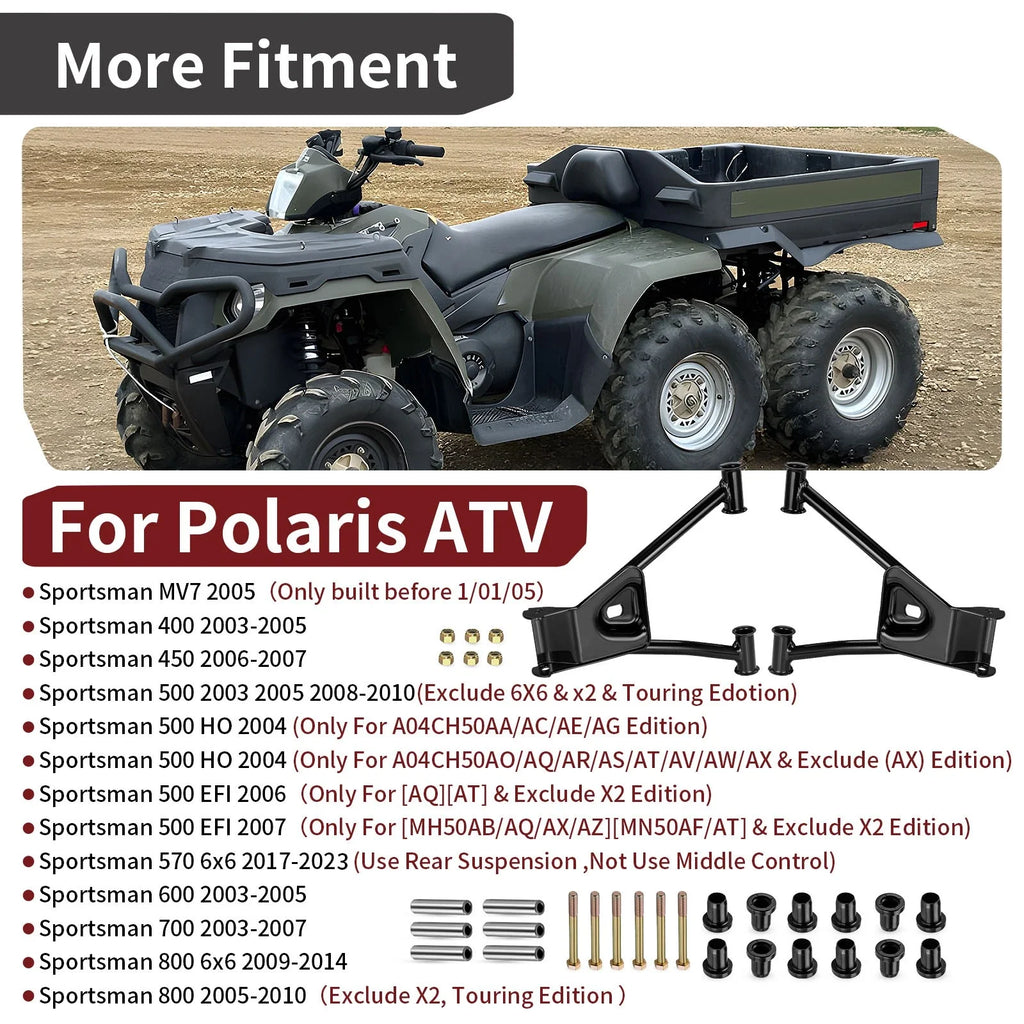 Rear Upper A-Arm Set w/ Bushing Kit for Polaris Sportsman 400 (2003–2005)
