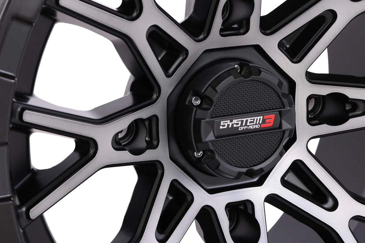 SYSTEM 3 St6 14x7 ATV/UTV Wheel Matte Dark Tint 4+3 Fit Polaris RZR