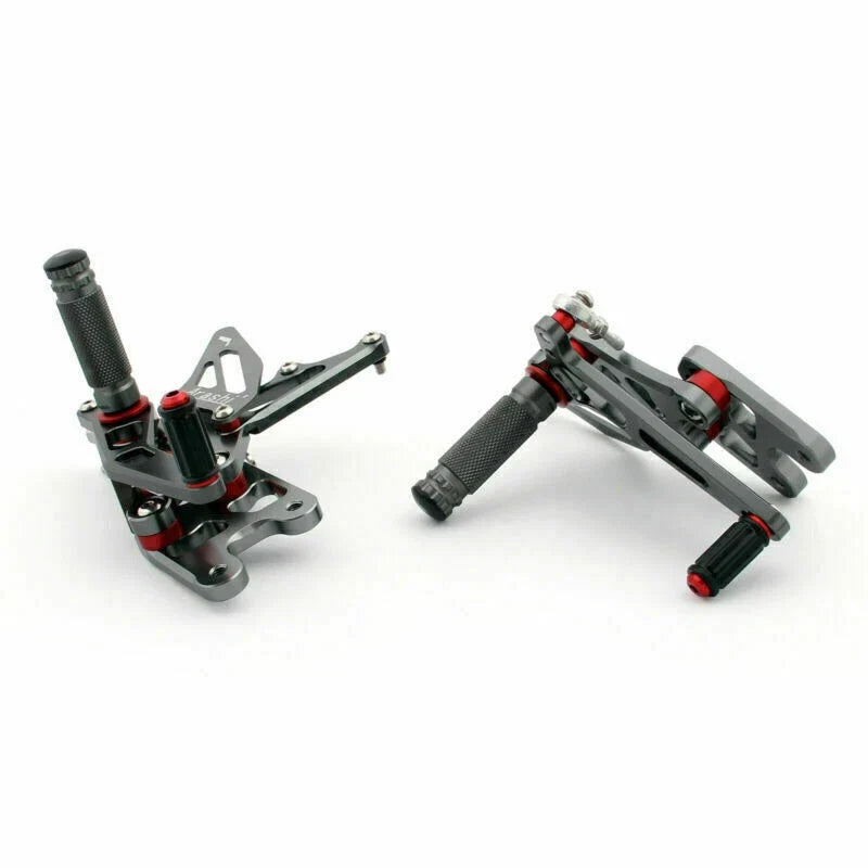 Adjustable Rearset for Suzuki GSX-R 1000 (2007–2008) - Aluminum Gray