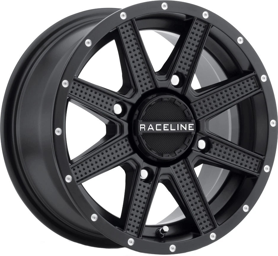 RACELINE Hostage Wheel 14x7 4/110 2+5 Black Fits Honda TRX500 Foreman 4X4