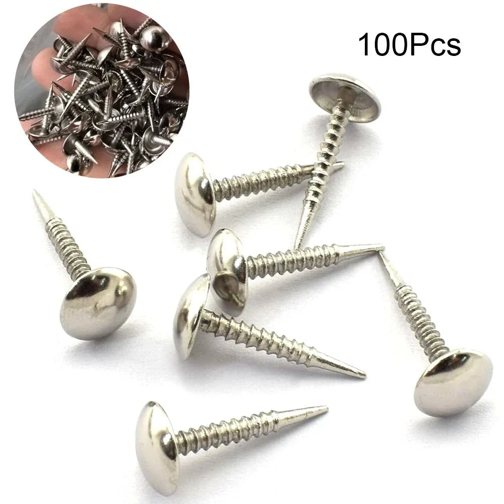 100Pcs Upholstery Nails Tacks for Furniture Decor (Silver)