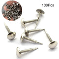 100Pcs Upholstery Nails Tacks for Furniture Decor (Silver)