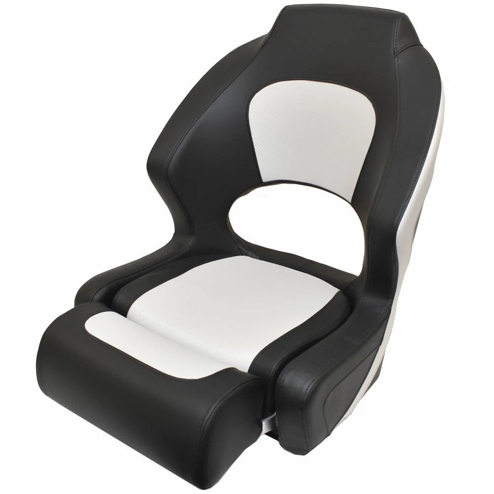 Profile Boat Captains Helm Seat - with Bolster Black White