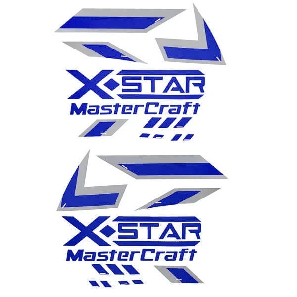 MasterCraft Boat Raised Decal 750177 - X-Star Blue Sticker (set of 18)