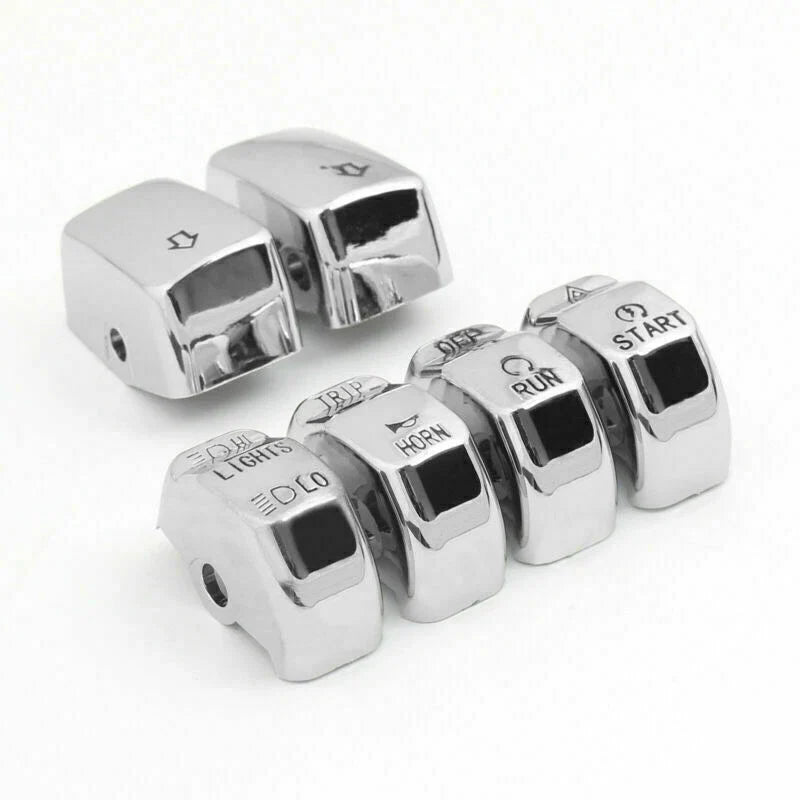 Chrome Control Switch Housing Button Cap Kit for Harley Softail (2011)