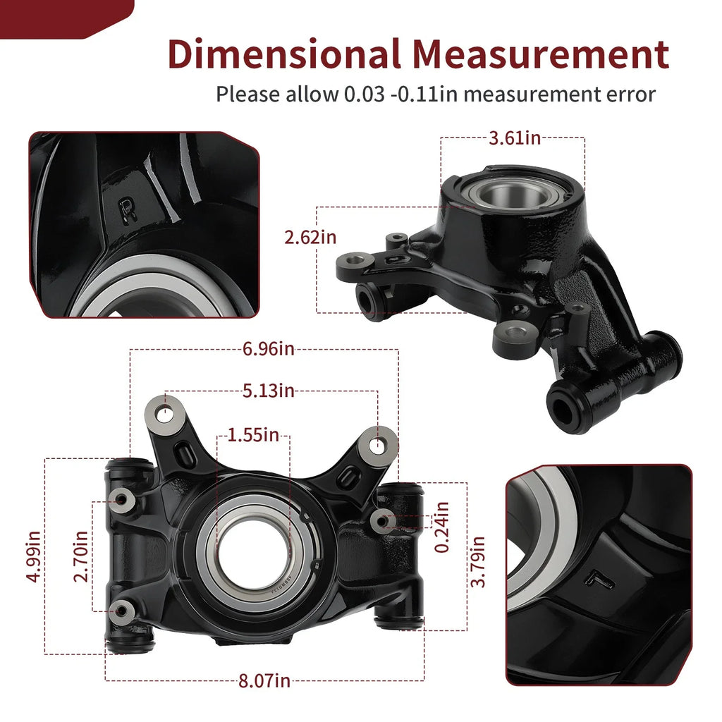 Rear Left Right Knuckle Kit & Bearing for Honda Pioneer 1000 (2016–2024)