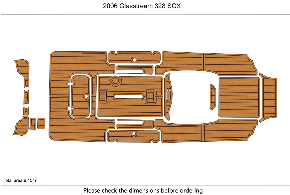 EVA Foam Teak Deck Floor Mat for Glasstream 328 SCX (2006)
