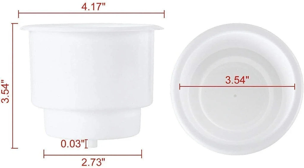10Pcs White Recessed Plastic Cup Drink Holder with Drain for Boat