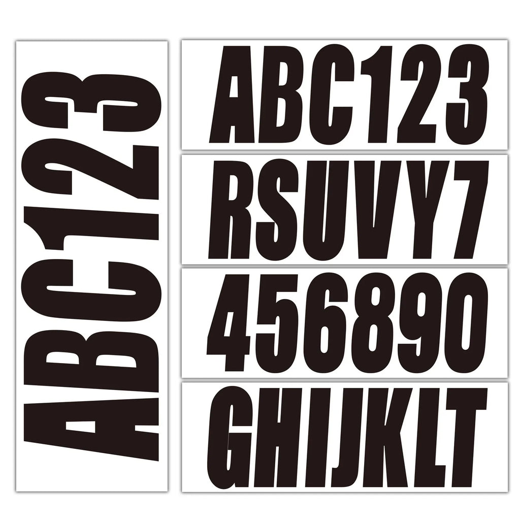 Set of 4 Custom Boat Registration Numbers Decal Stickers A-Z 0-9 3"