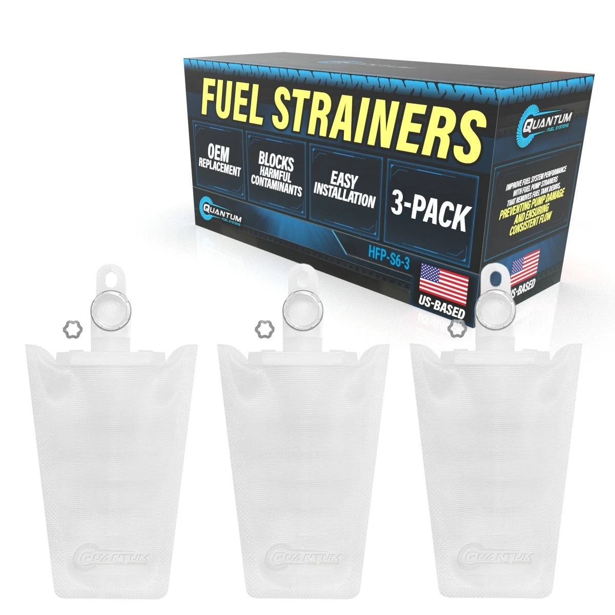 QFS Fuel Pump Filter Strainers [3] 06-09 Polaris Ranger 700 EFI 2520864 2204306