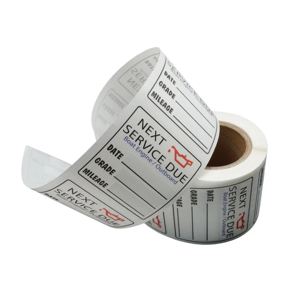 Change Sticker Next Service Due Reminder Label for Boat Engine (220 Sheets)