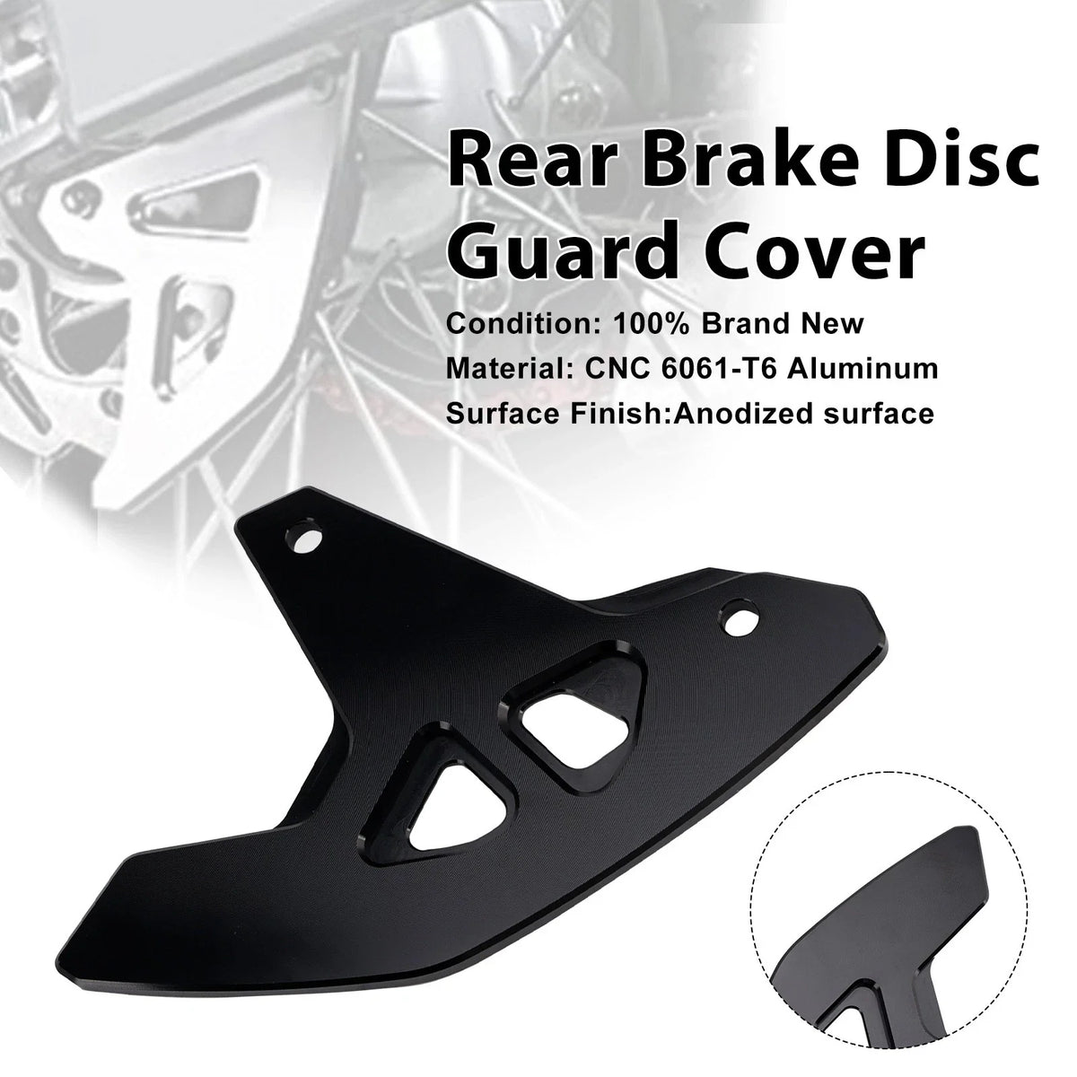 Rear Brake Disc Guard Cover for Suzuki DR-Z400SM (2000–2024) DRZ400/S/E Black