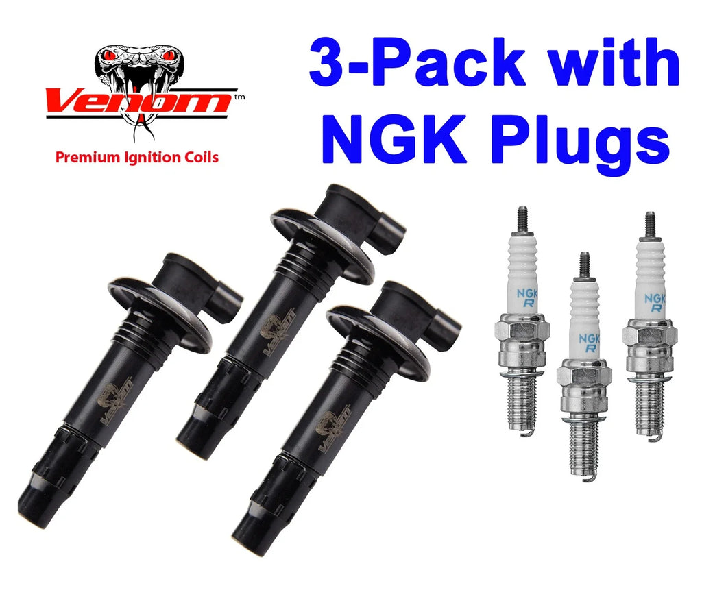 3-Pack Ignition Coil & Plugs for SeaDoo 4-Tec Speedster Challenger Wake (150-210)
