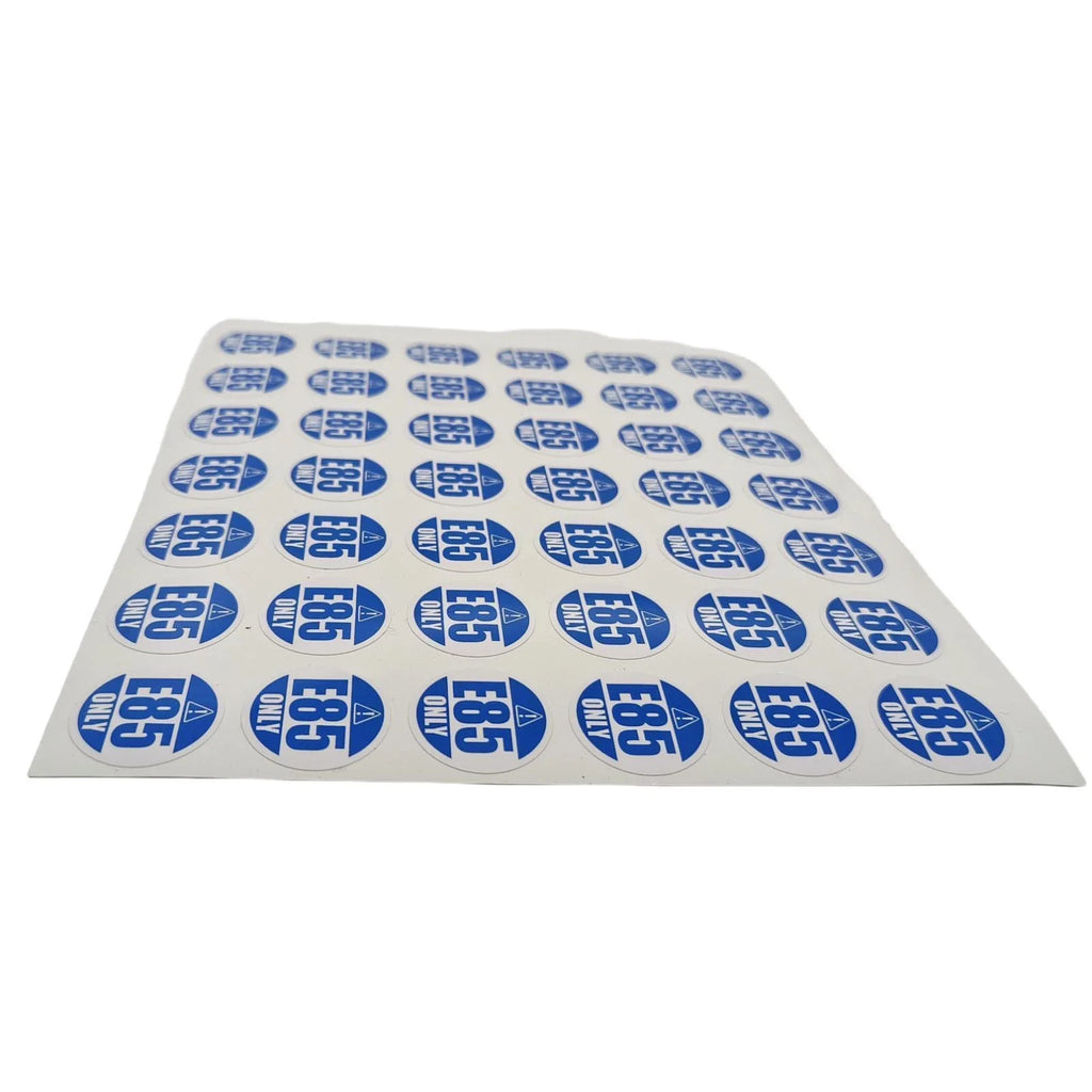 Set of 42 E85 Fuel Only Warning Stickers 1" Round for Flex-Fuel Vehicles