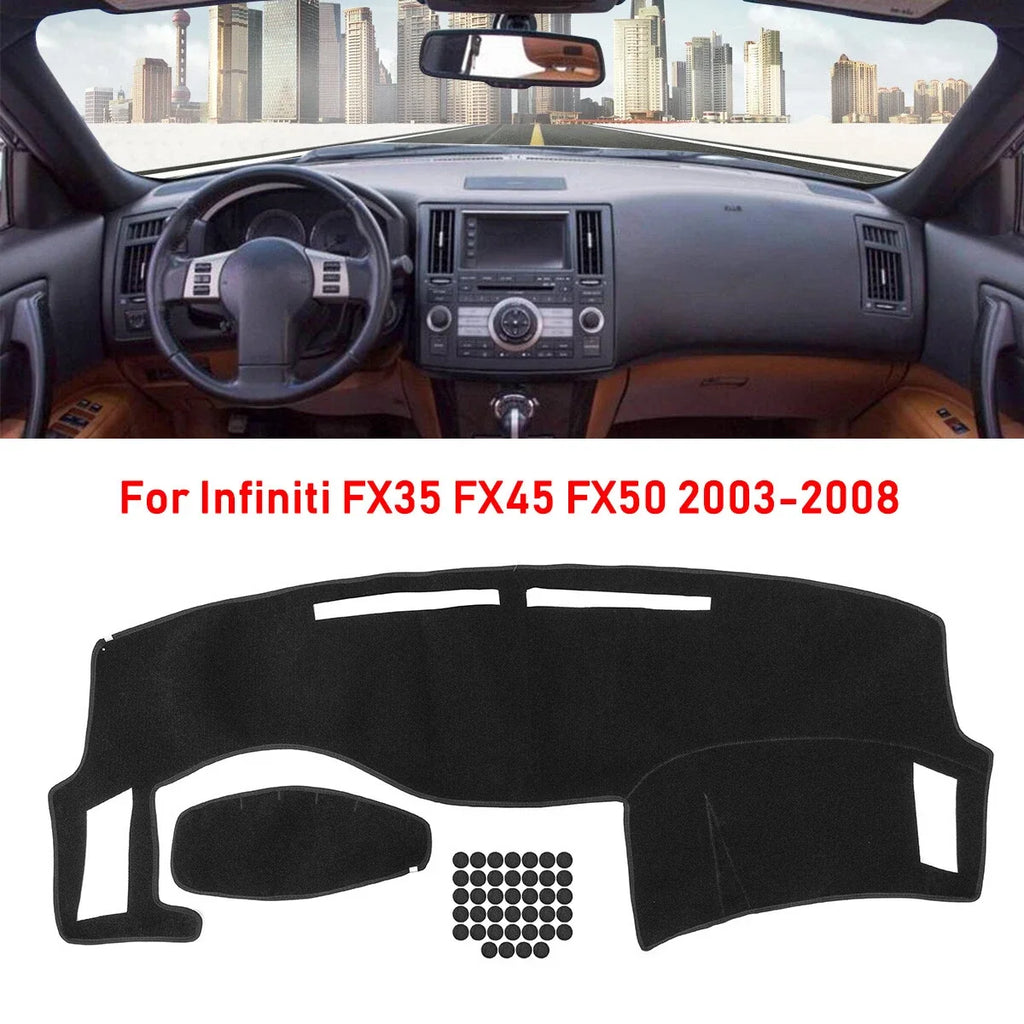 Dashmat Pad Cover for Infiniti FX35 FX45 FX50 (2003–2008) Black